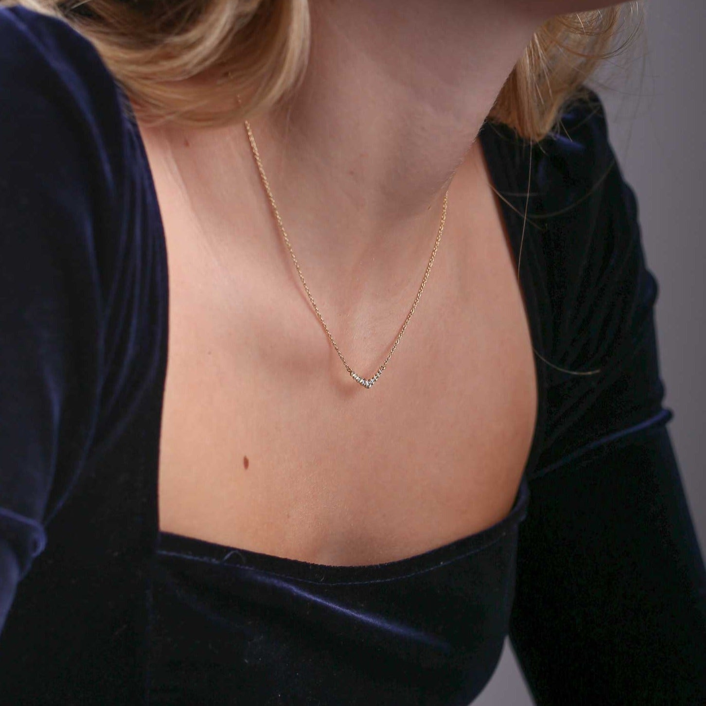 Dainty diamond deals bar necklace