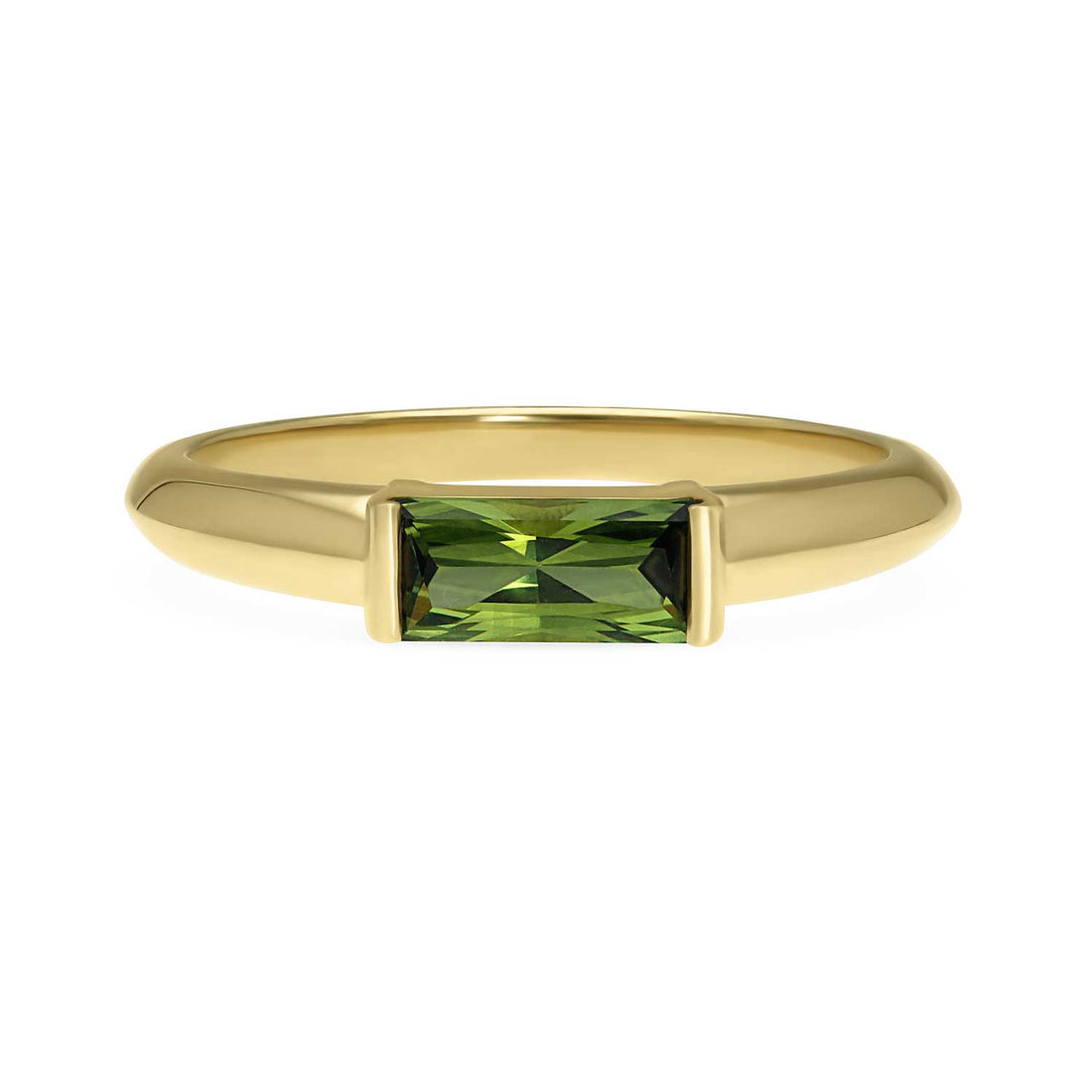 Ellie Air ethical jeweller FORTRESS Ring with Radiant Cut Australian Sapphire Yellow Gold