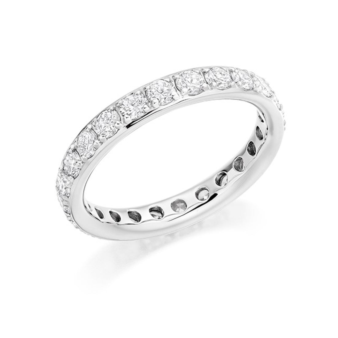 E.C.One 1.50ct Platinum Brilliant Diamond Grain Set Eternity Ring