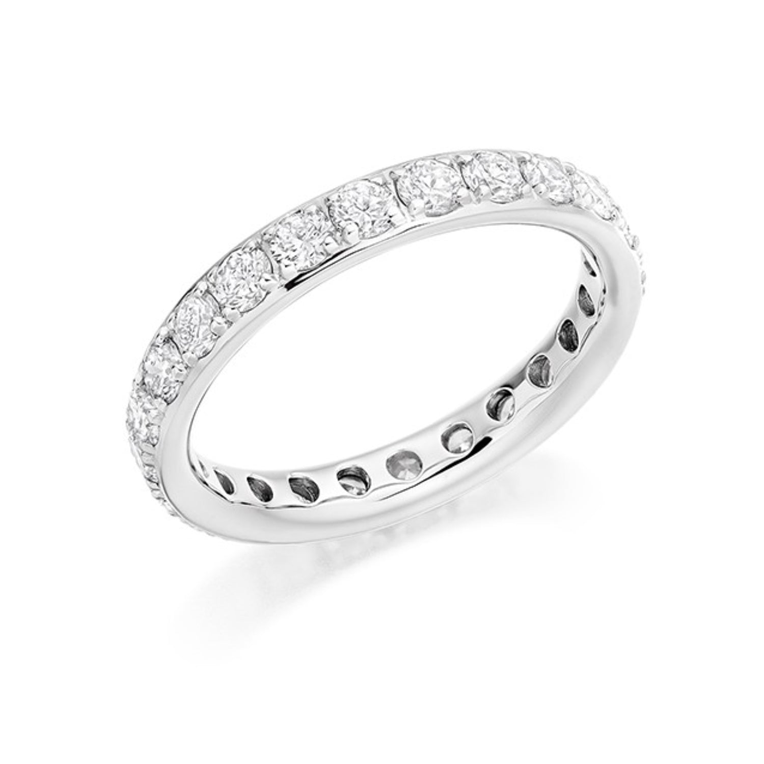 E.C.One 1.50ct Platinum Brilliant Diamond Grain Set Eternity Ring