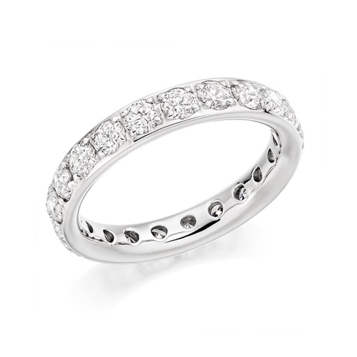 2.00ct Platinum Brilliant Diamond Grain Set Eternity Ring