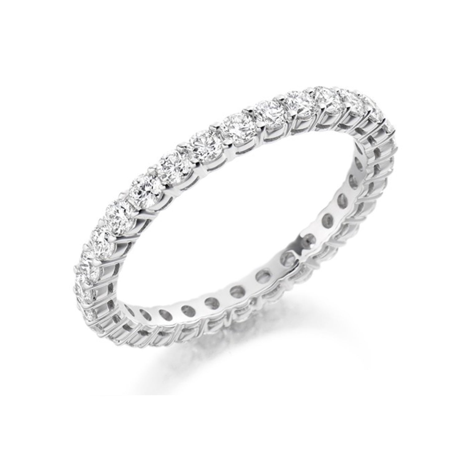 E.C.One 1.00ct White Gold Brilliant Diamond Claw Set Eternity Ring