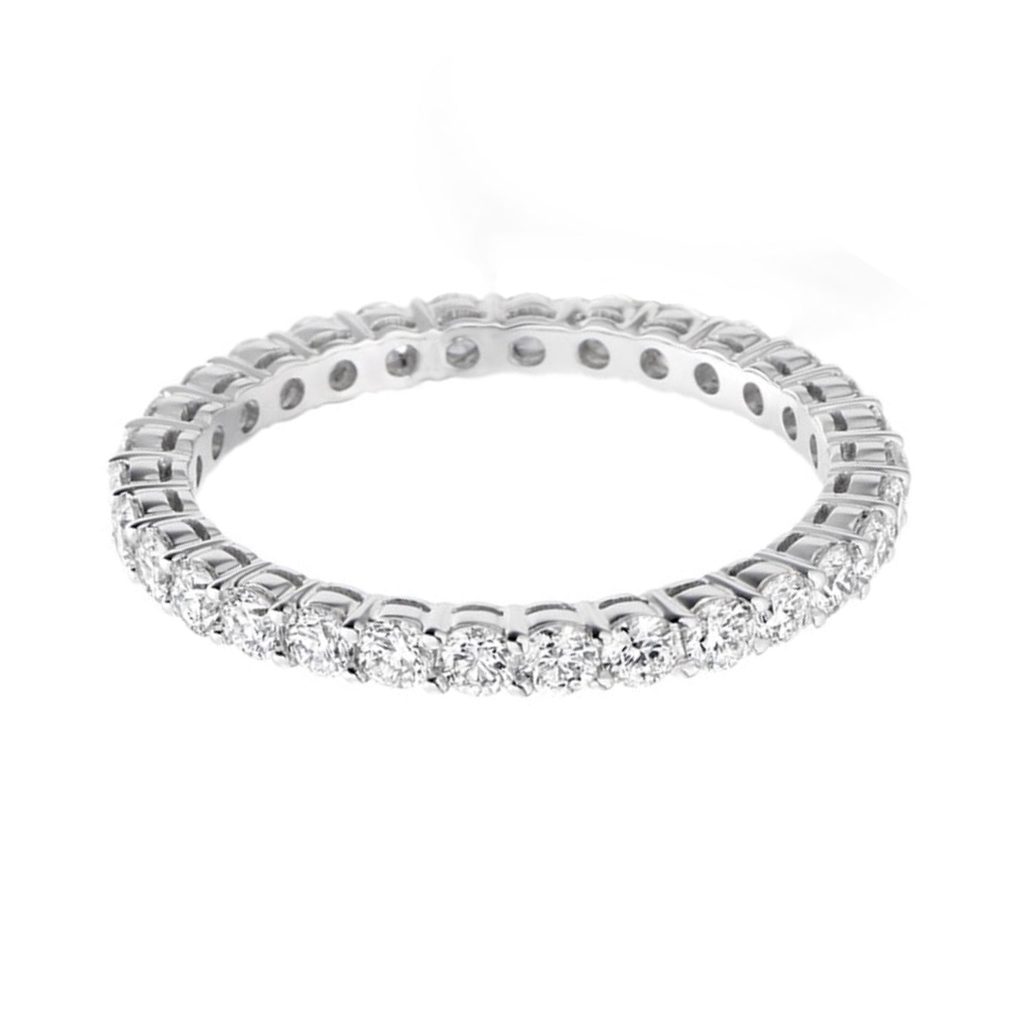 E.C.One 1.00ct White Gold Brilliant Diamond Claw Set Eternity Ring