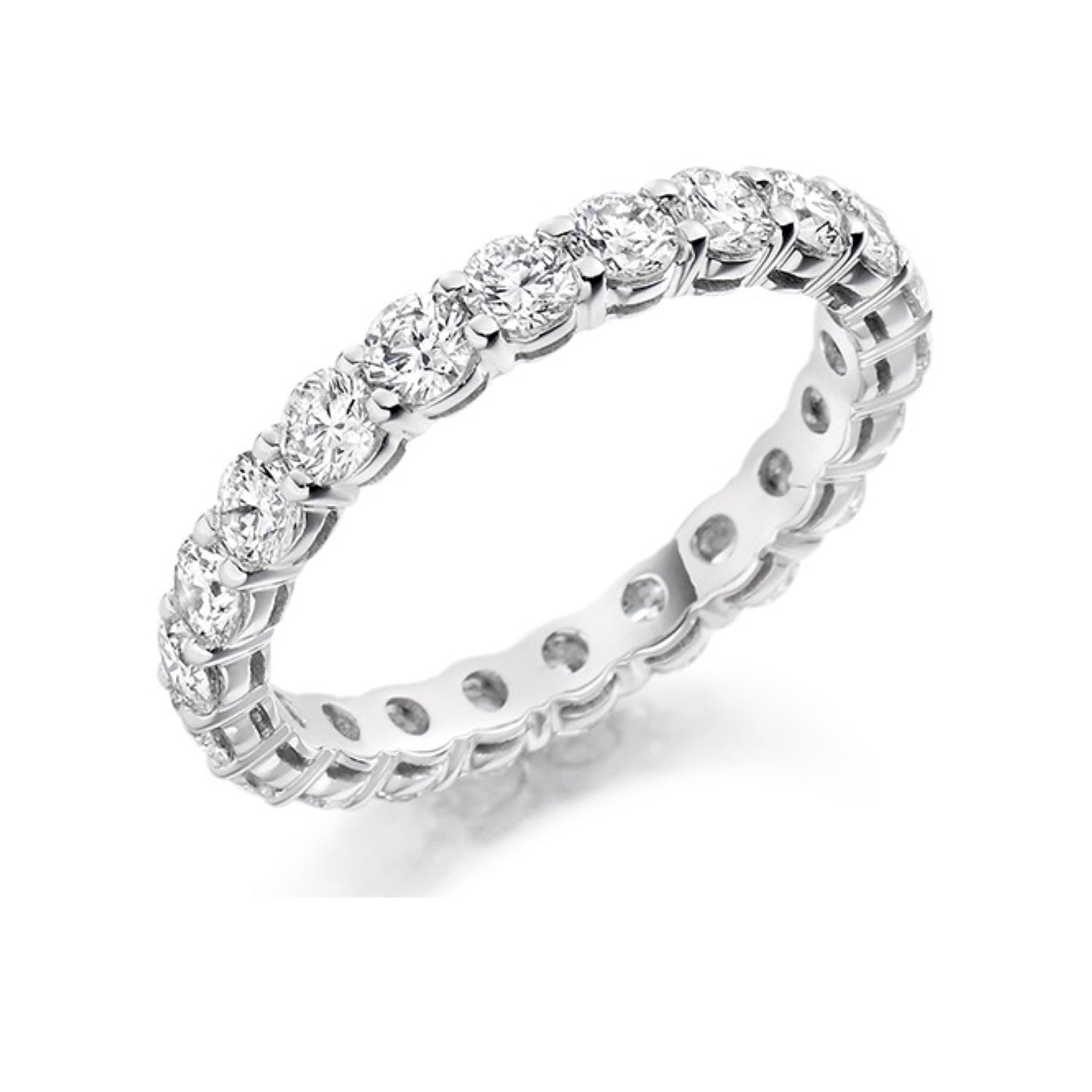 E.C.One 2.00ct White Gold Brilliant Diamond Claw Set Eternity Ring