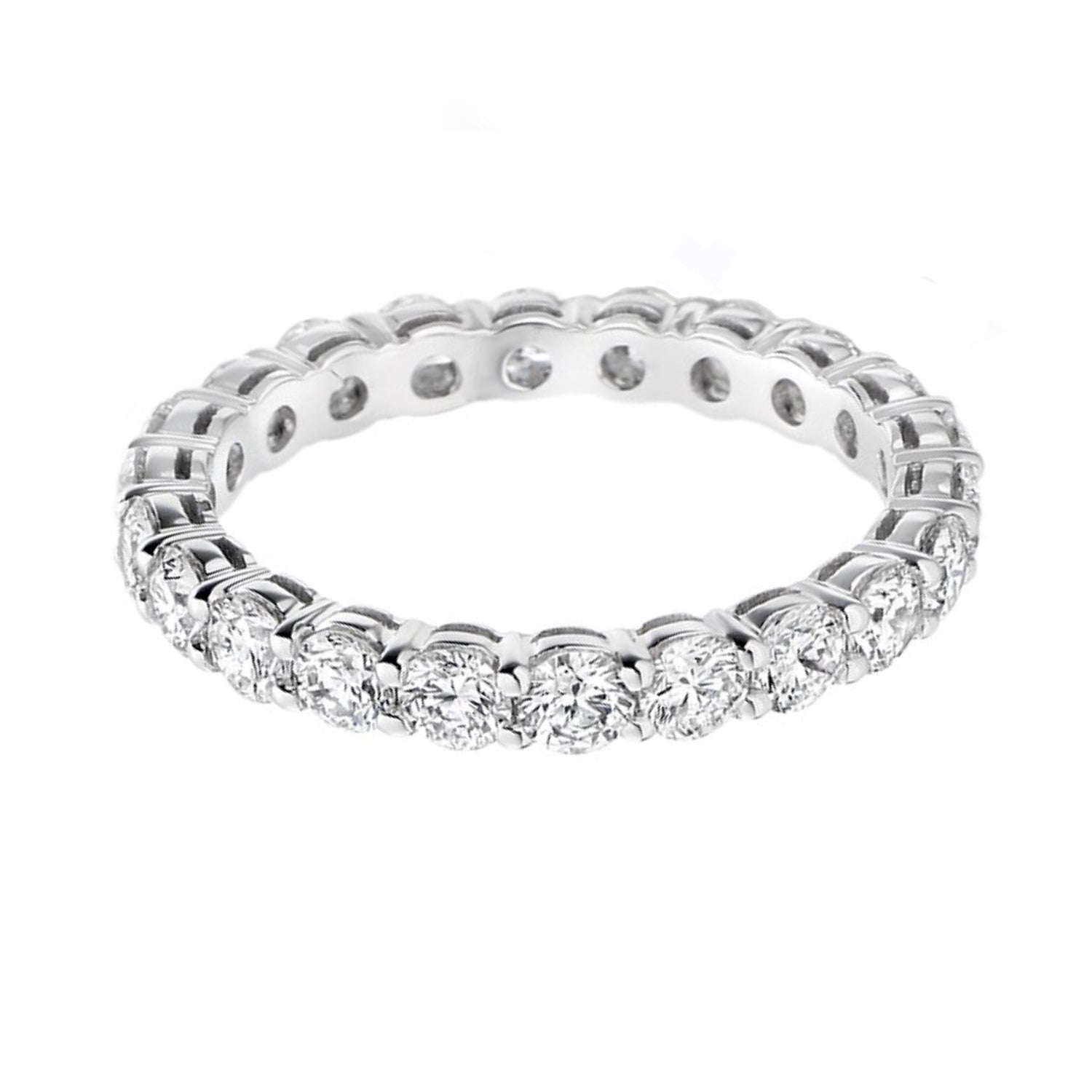 E.C.One 2.00ct White Gold Brilliant Diamond Claw Set Eternity Ring