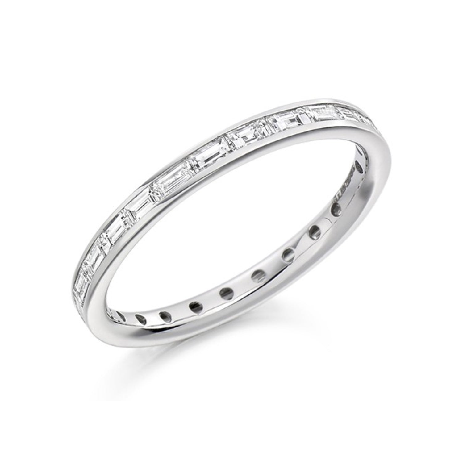 EC One 0.75ct Horizontal Diamond Channel Set Eternity Ring recycled 18ct white gold