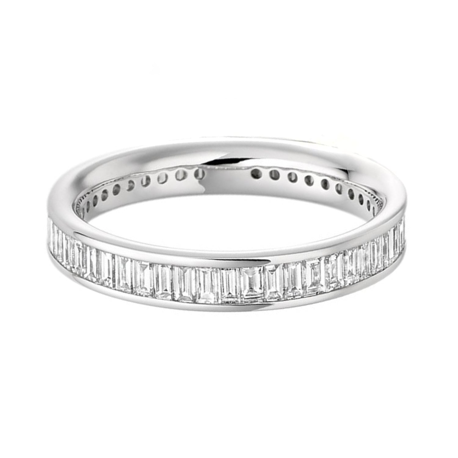 EC One Channel Set Vertical Baguette Diamond Eternity Ring 18ct white gold