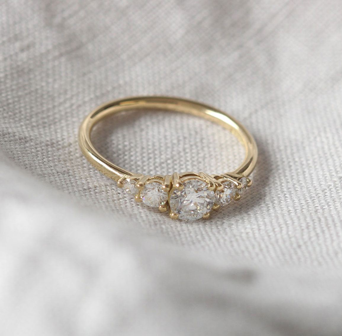 EC One  'Genevieve' recycled Yellow Gold responsibly sourced Diamond engagement ring Ring