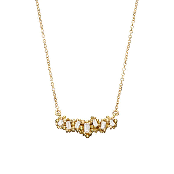 Hannah Bedford at E.C.One London  Baguette diamond neckalce