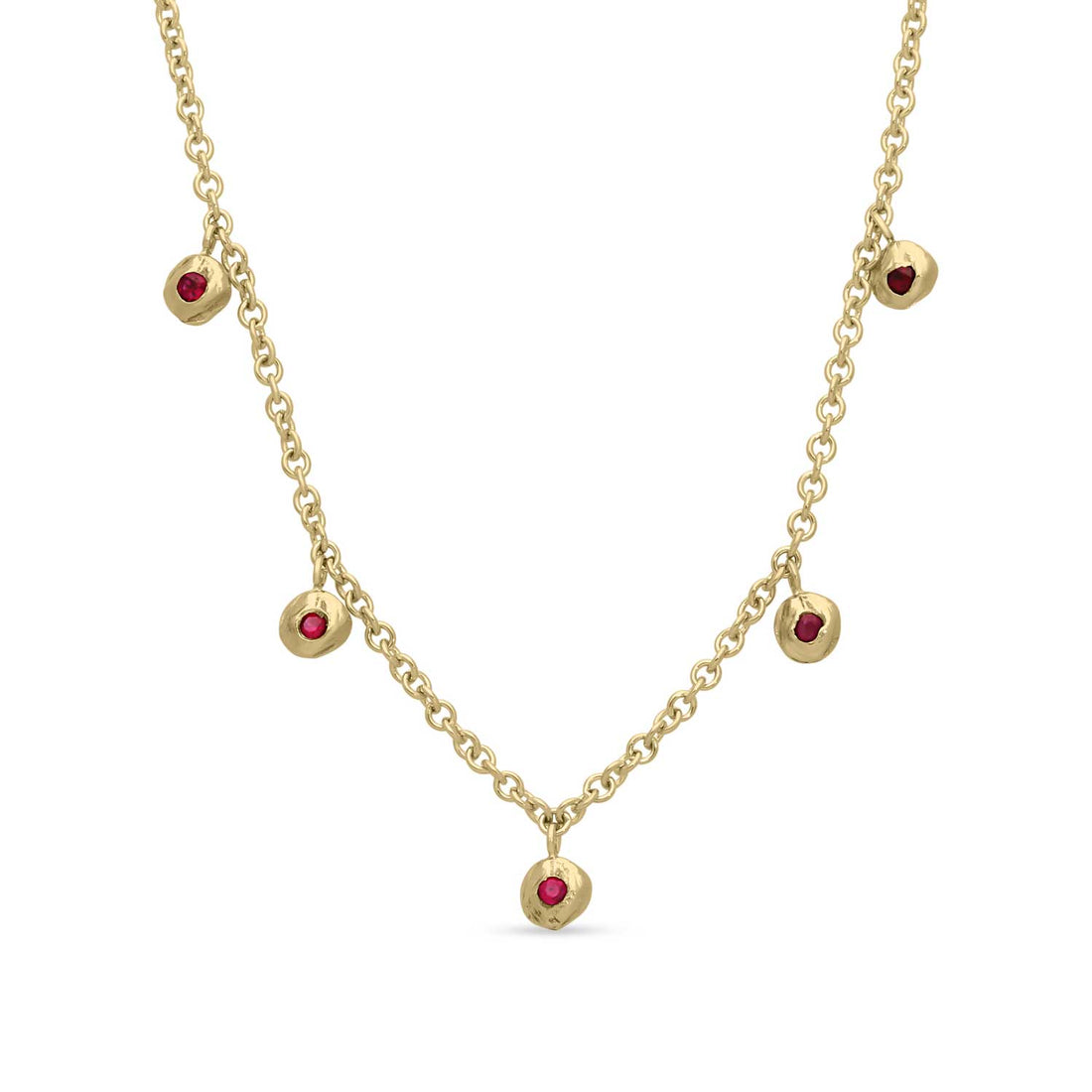 Page Sargisson at E.C.One London FIVE DOT Necklace Gold with Rubies