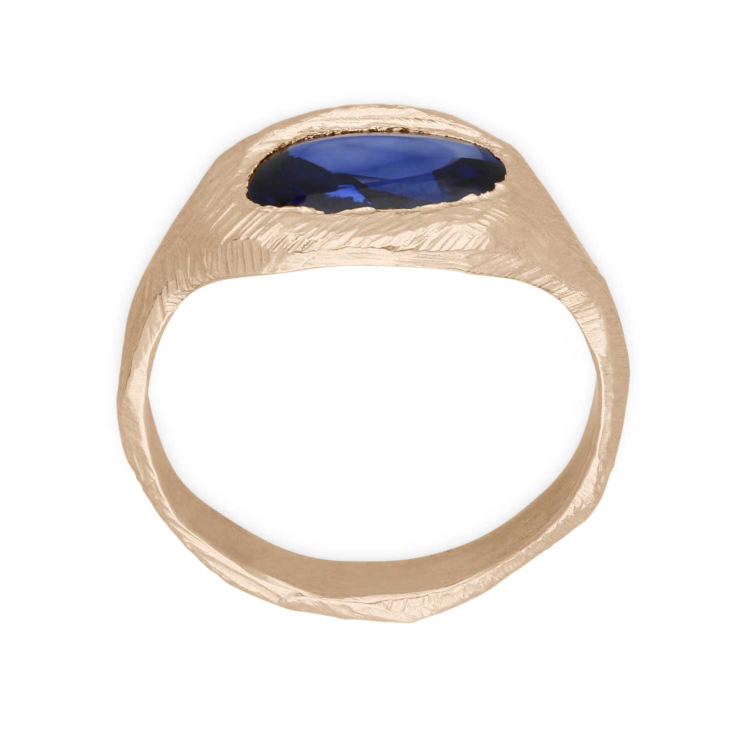 Page Sargisson at E.C.One London SIGNET Gold Ring with Large Blue Sapphire