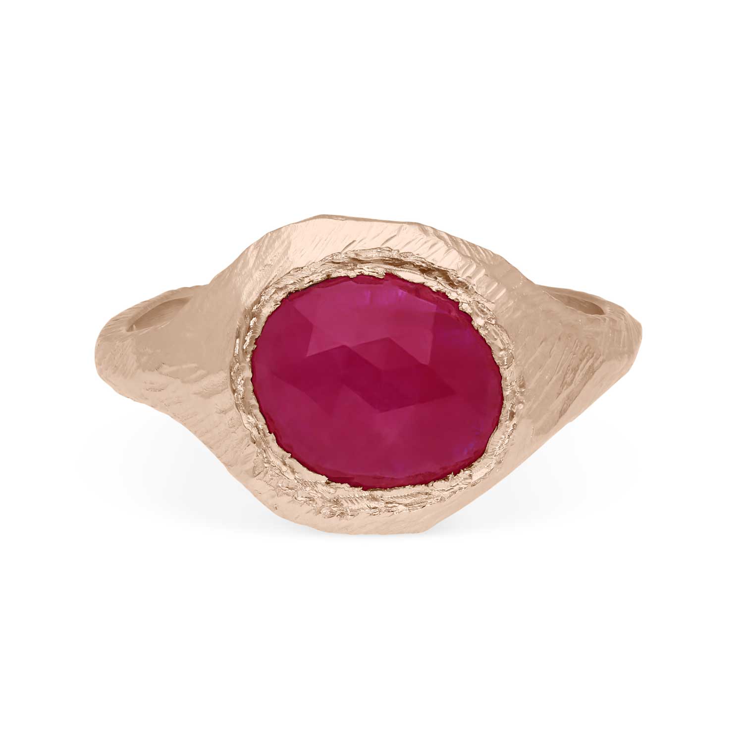 Page Sargisson at E.C.One London SIGNET Gold Ring with Large Ruby