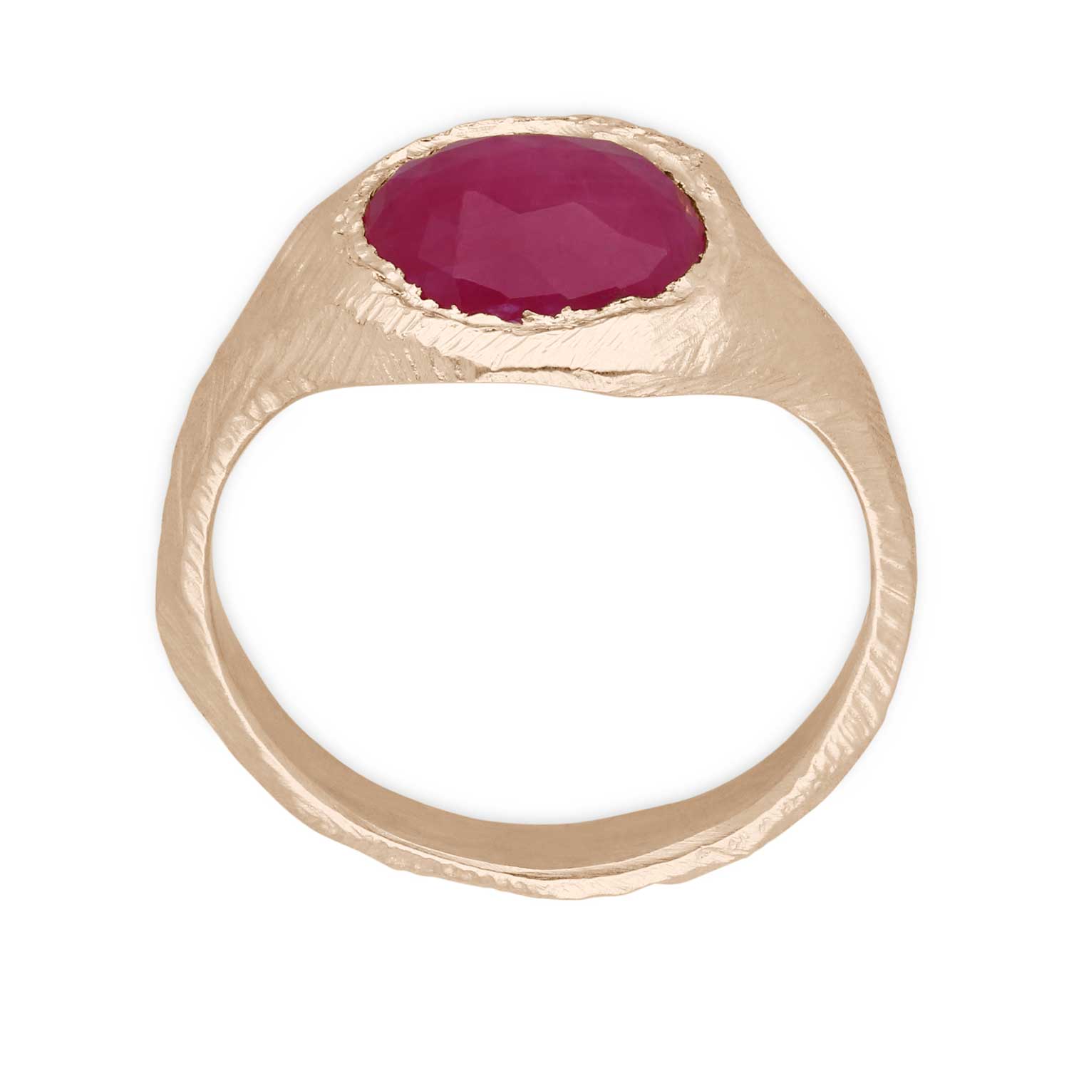 Page Sargisson at E.C.One London SIGNET Gold Ring with Large Ruby