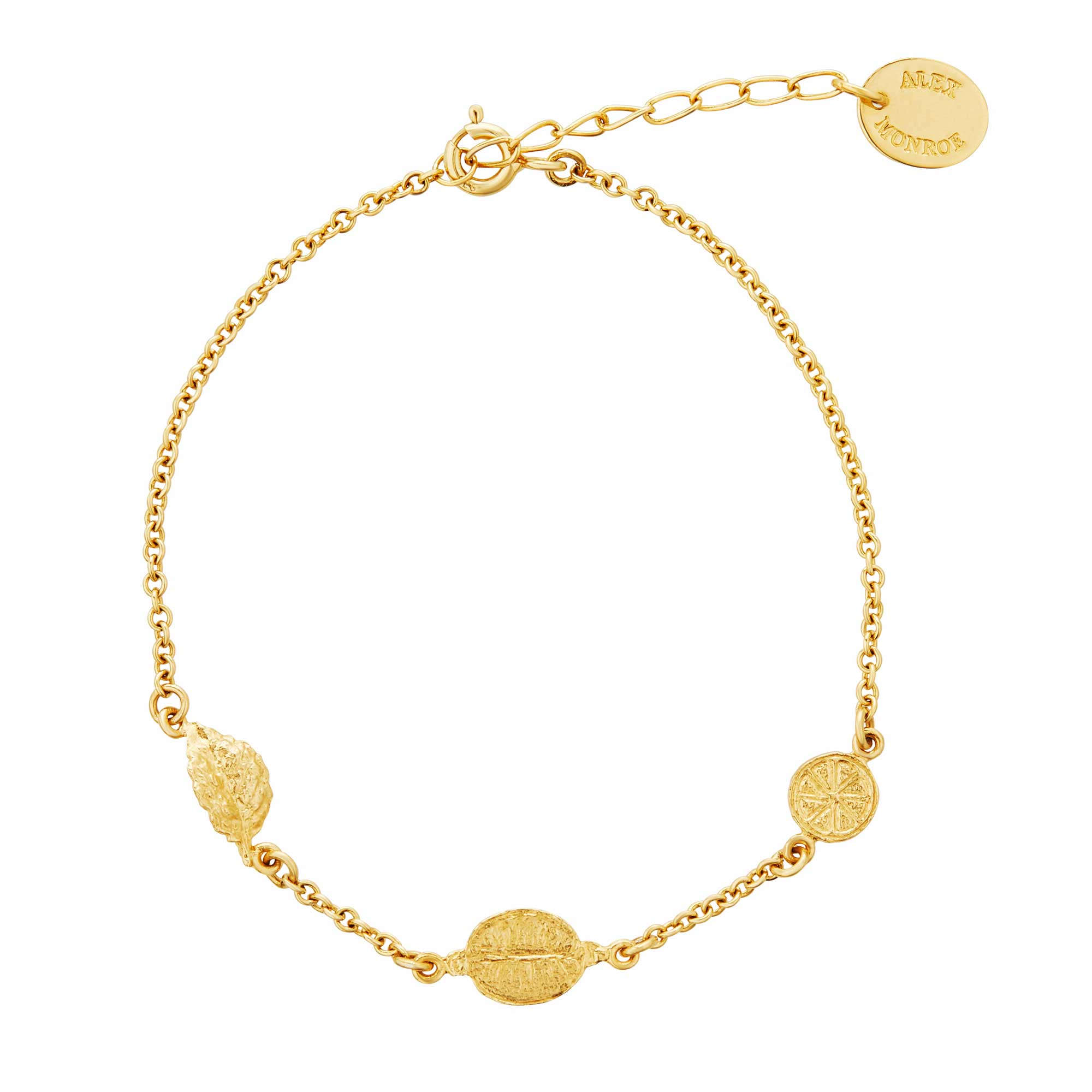 Alex Monroe Fruit Cocktail Inline Bracelet Gold Plated at EC One London