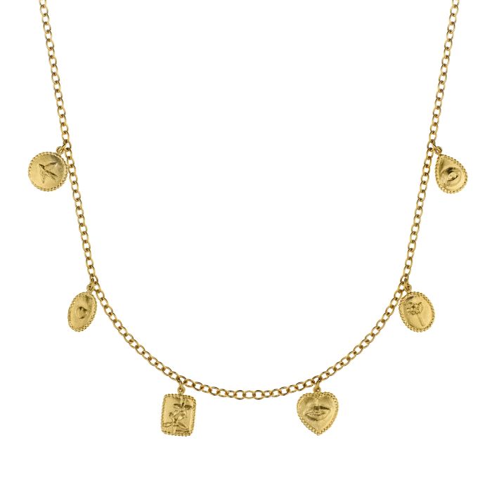 Alex Monroe at E.C. One London Gratitude for Nature Small Charm Necklace Gold plated