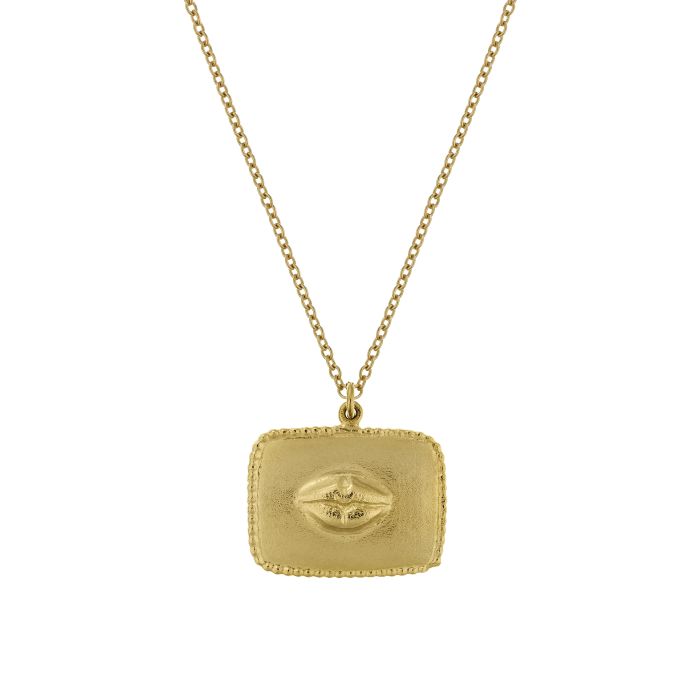 Alex Monroe at E.C. One London Sense of Taste Lips Pendant Necklace Gold Plated