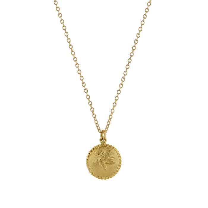 Alex Monroe at E.C. One London Small Ex-voto Swallow Necklace Gold plated