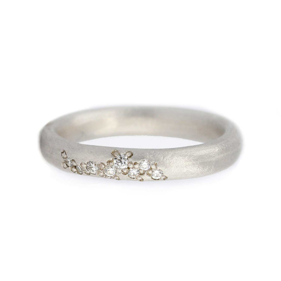 Belle Smith at E.C.One 3mm Silver Ring with White Diamond Detail