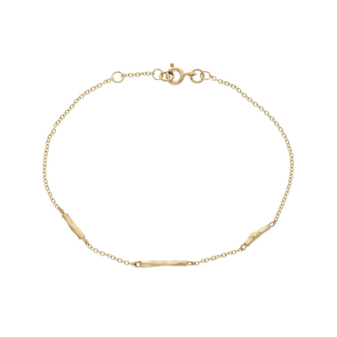 Belle Smith at E.C.One London gold facet bar bracelet