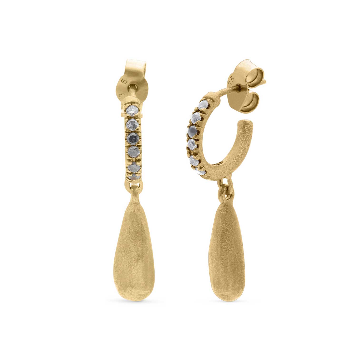 Yellow gold Drop Earrings with Diamonds