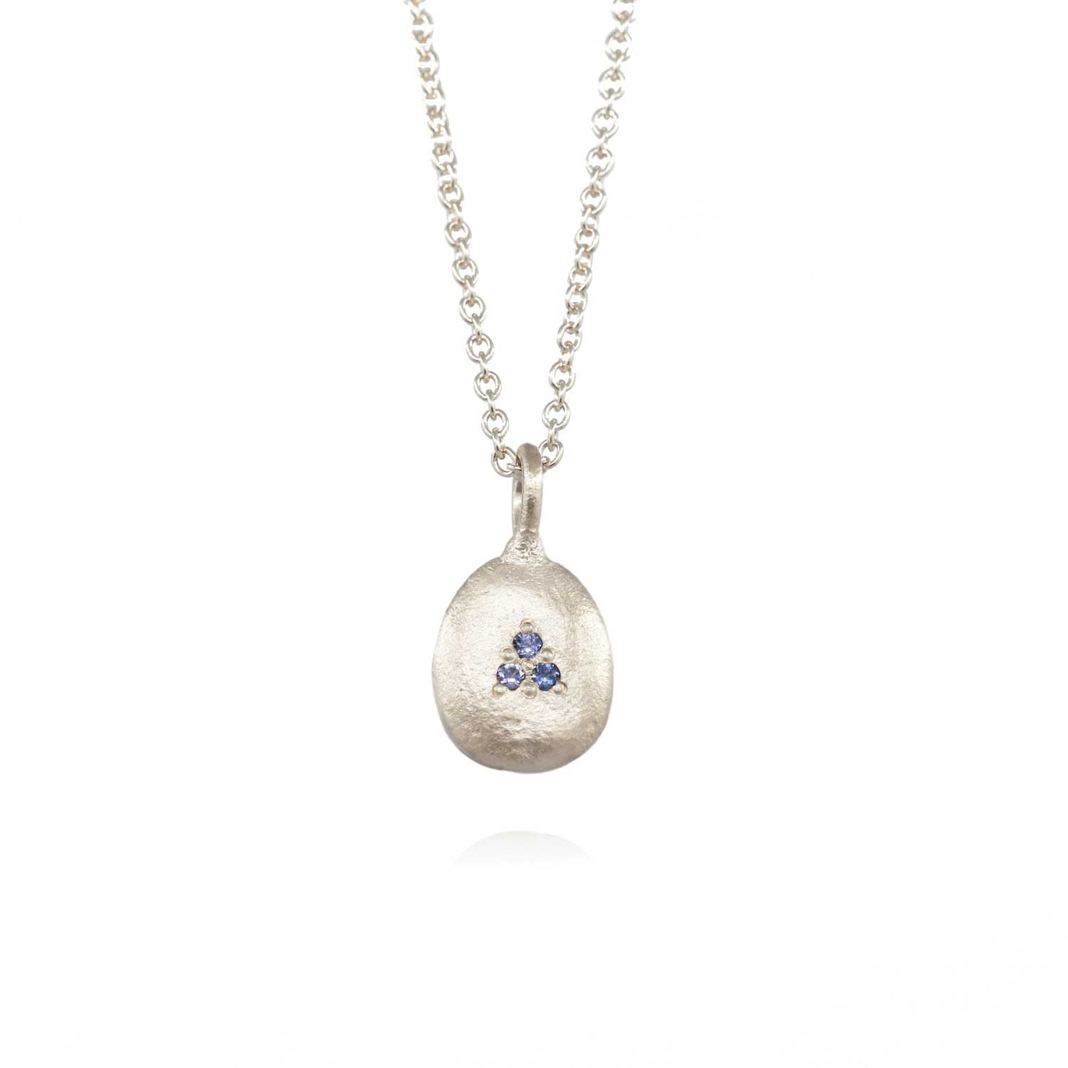 Belle Smith Jewellery at E.C.One London Silver Pendant with Blue Sapphire Detail