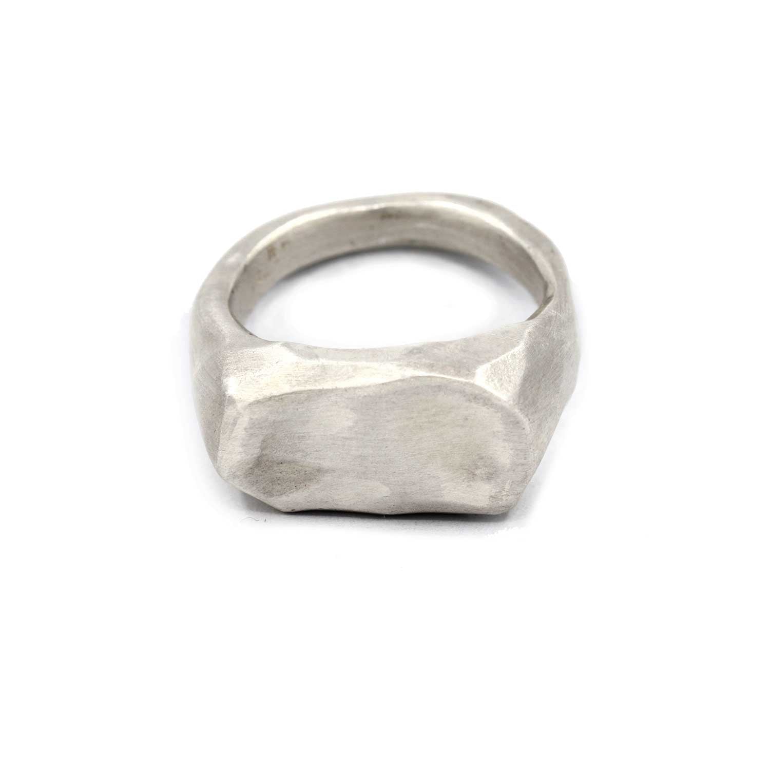 Belle Smith at E.C.One  Chunky Silver Rectangular Signet Ring