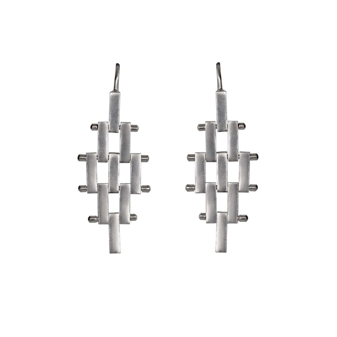 Cara Tonkin Pharaoh Small Rhombus Earrings Silver at ethical jewellers E.C. One London