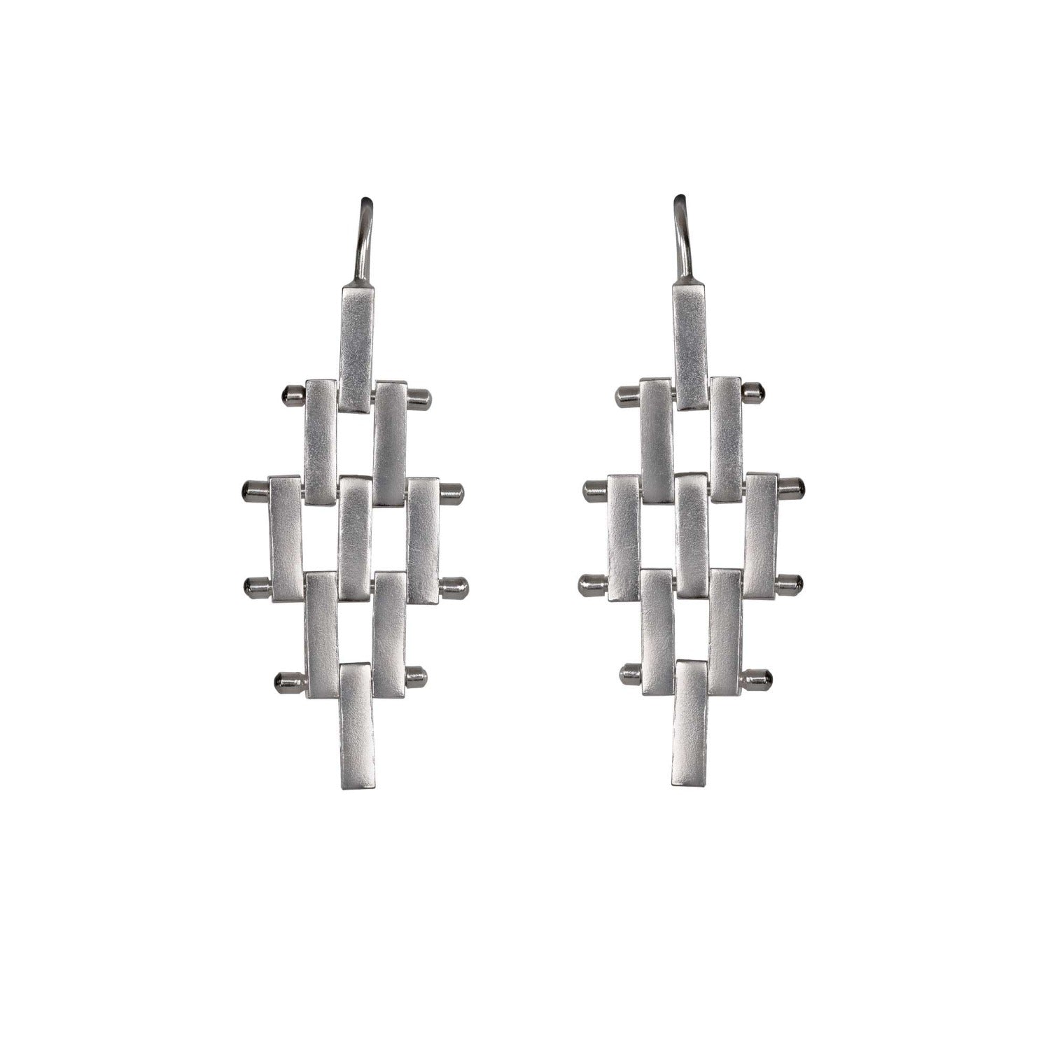 Cara Tonkin Pharaoh Small Rhombus Earrings Silver at ethical jewellers E.C. One London