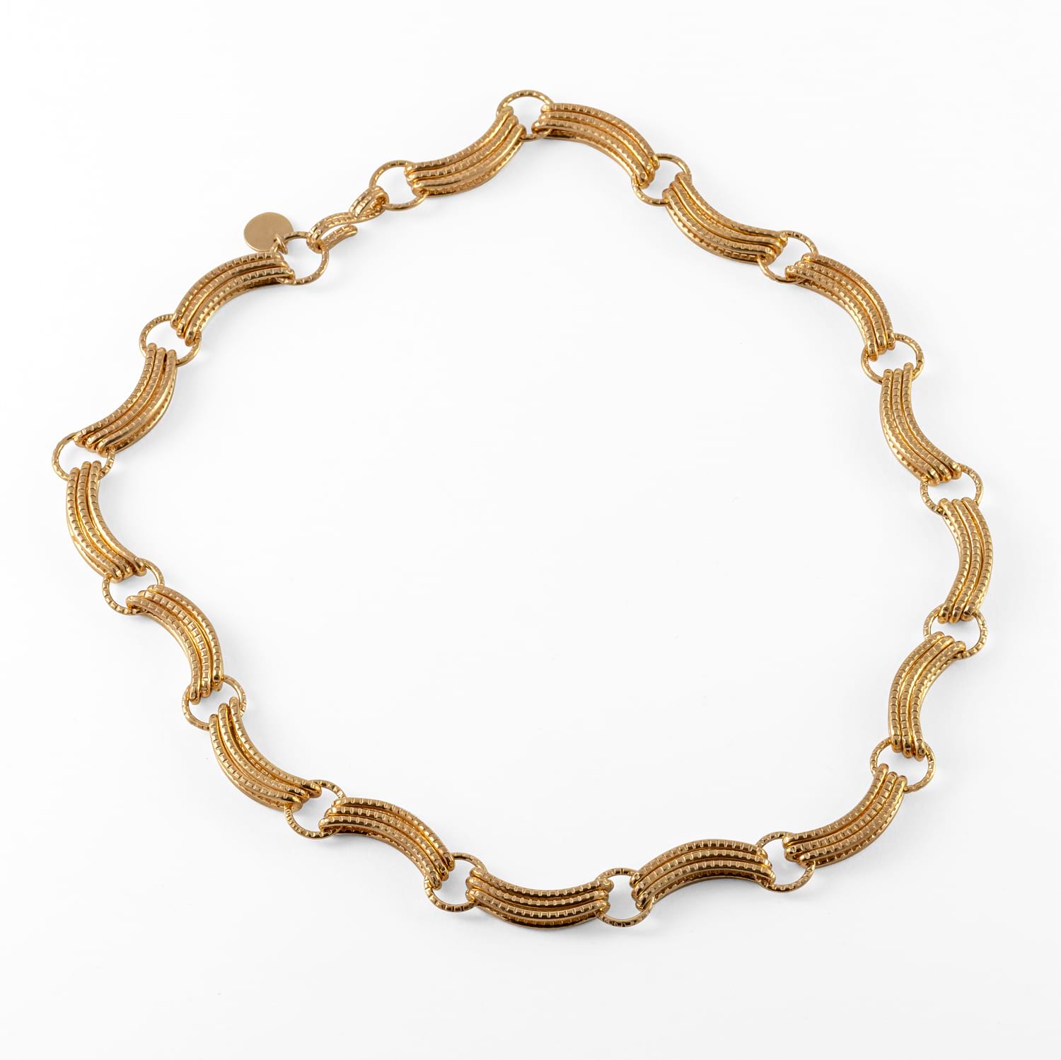 Cara Tonkin at E.C.One London Serpentine Chain Collar Gold Plated