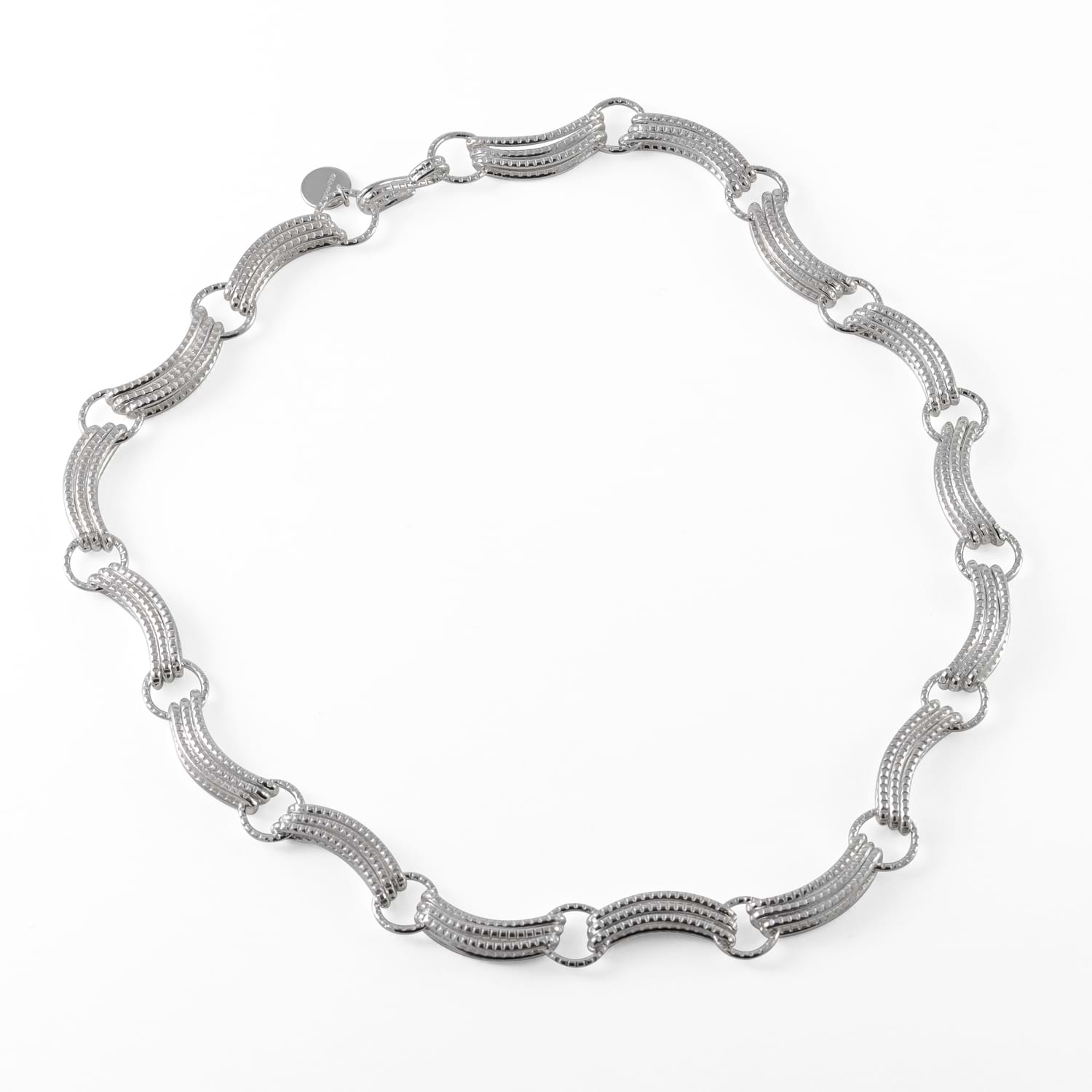 Cara Tonkin at E.C.One London Serpentine Chain Collar Silver