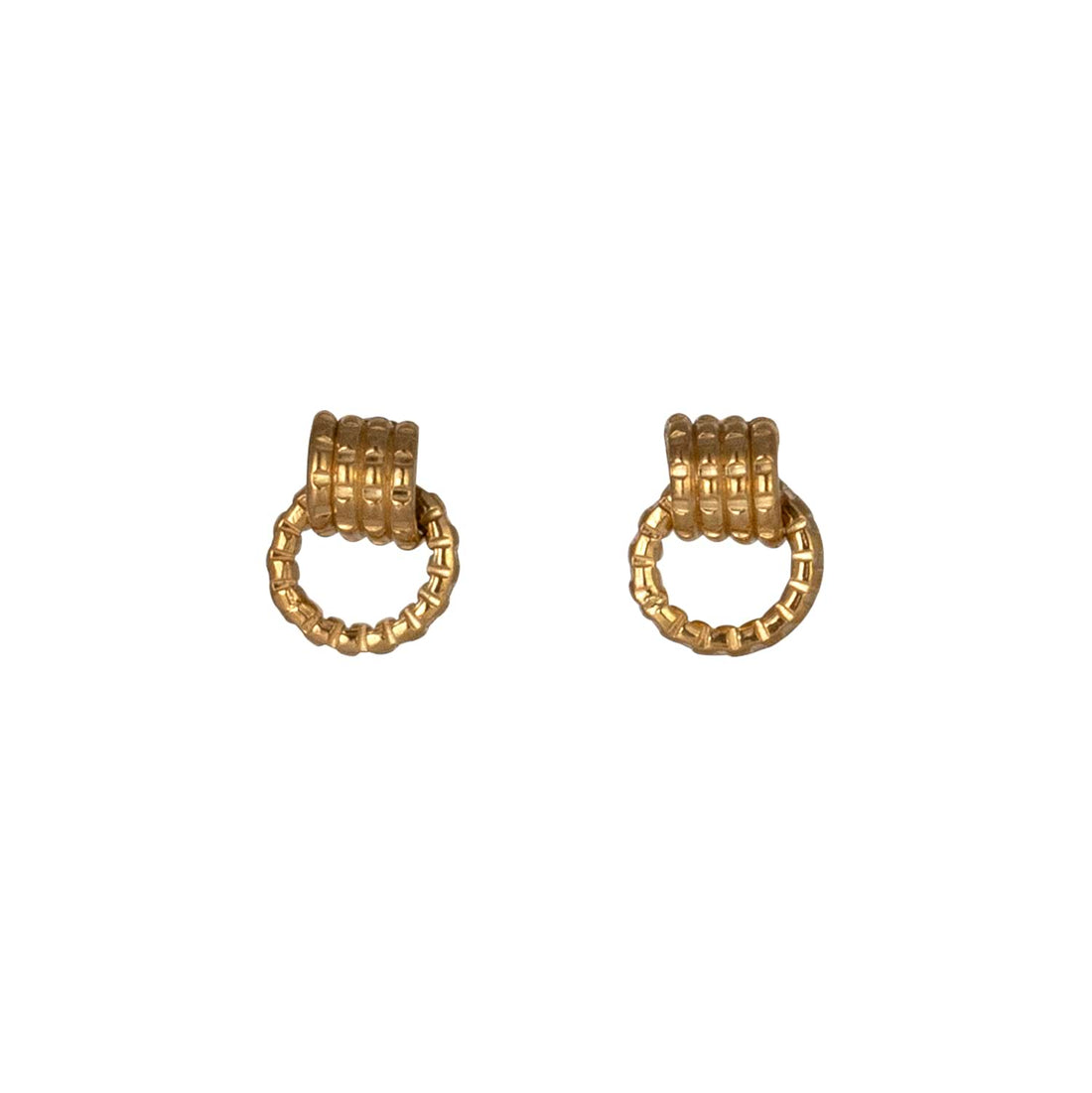  Cara Tonkin at E.C.One London Serpentine Coil and Loop Stud Earrings Gold Plated