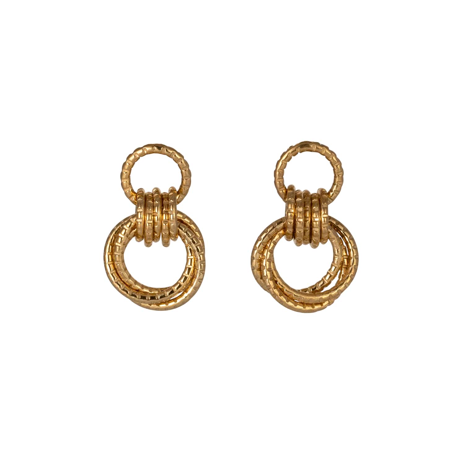 Cara Tonkin at E.C.One London  Serpentine Linked Loop Drop Earrings Gold Plated