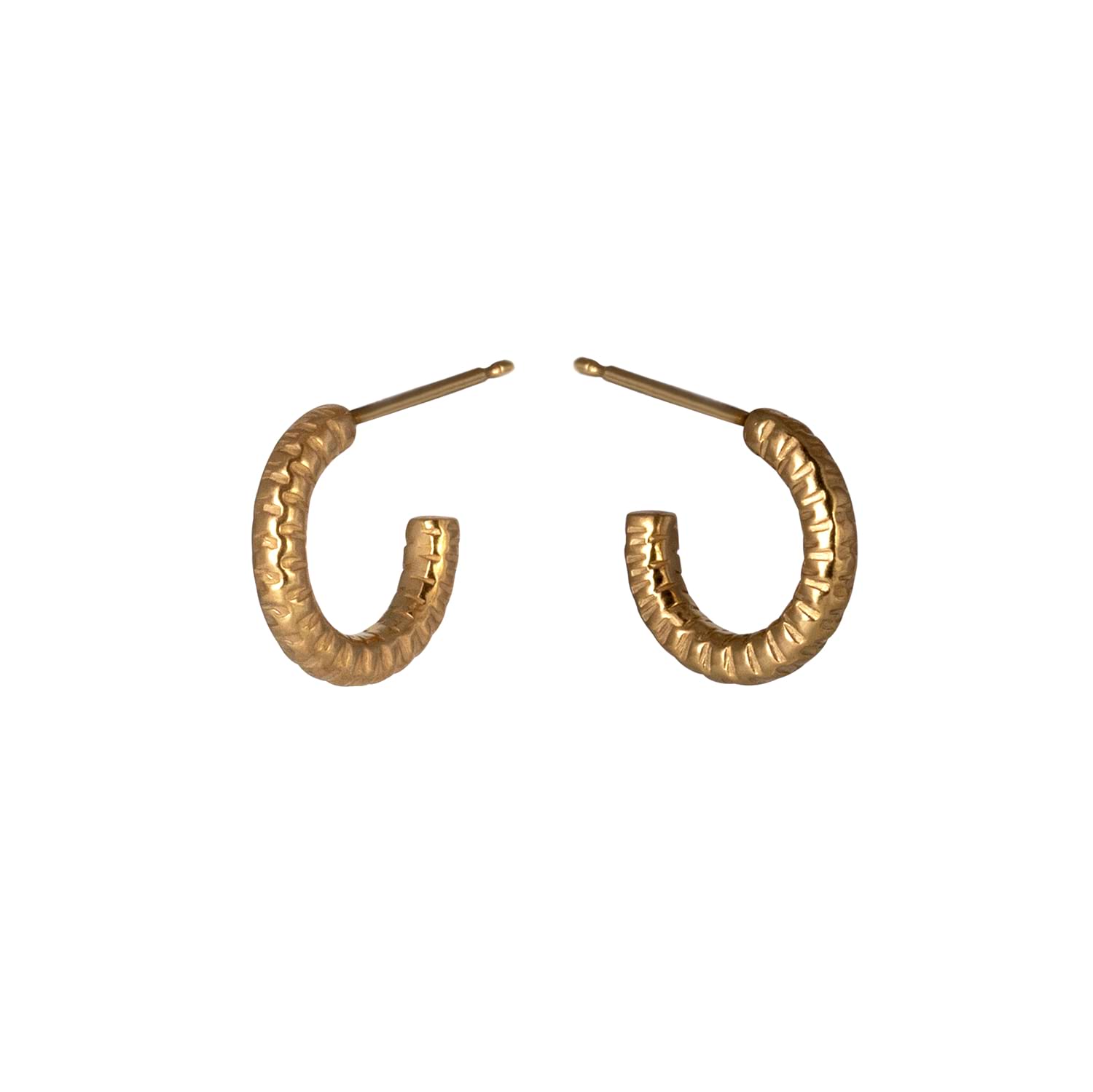 Cara Tonkin at E.C.One London Serpentine Textured Mini Hoop Earrings Gold Plated