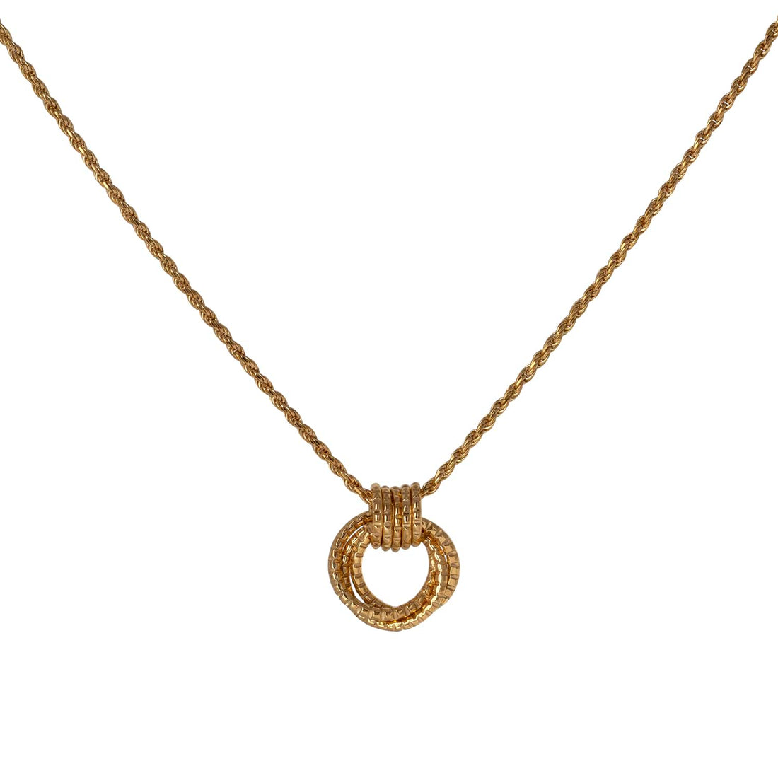 Cara Tonkin at E.C.One London Serpentine Triple Loop Pendant Gold Plated