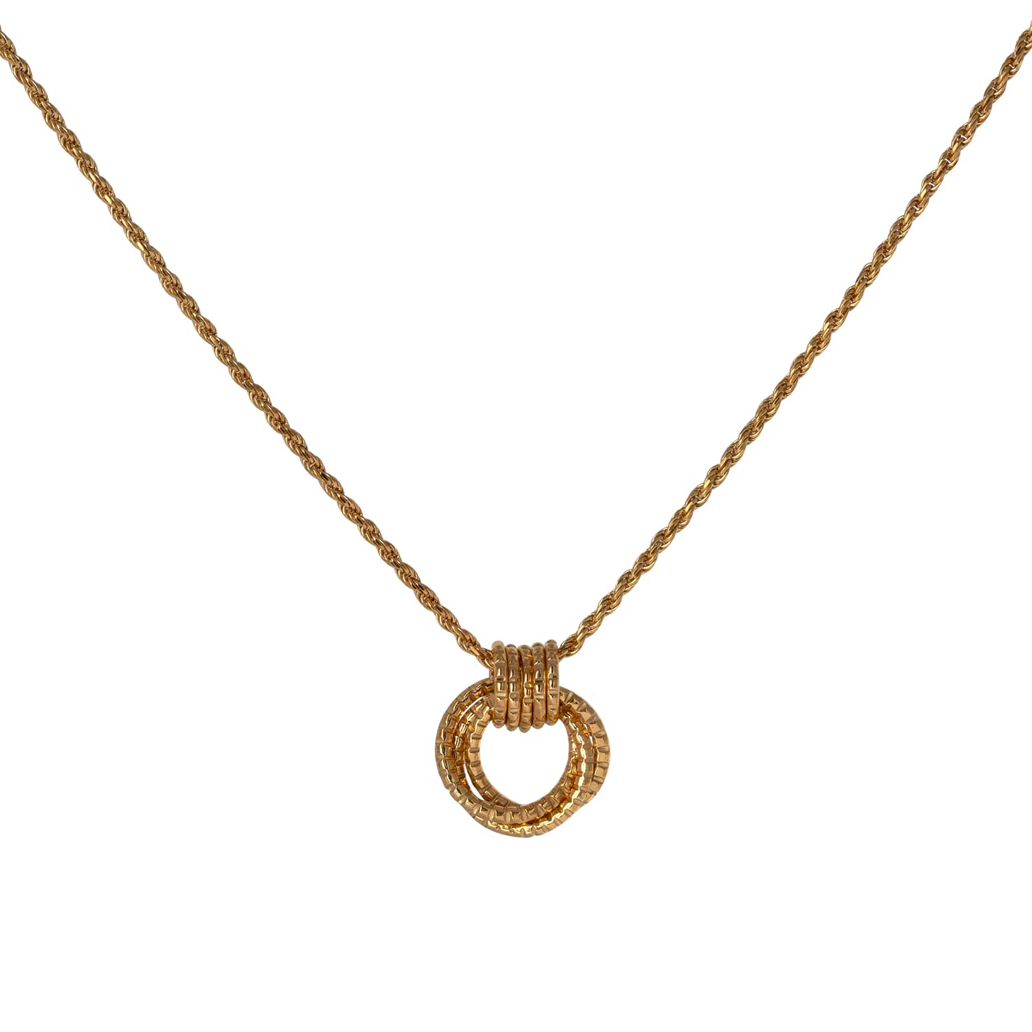 Cara Tonkin at E.C.One London Serpentine Triple Loop Pendant Gold Plated