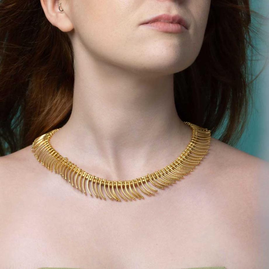 Serpentine Vertebrae Collar Gold Plated