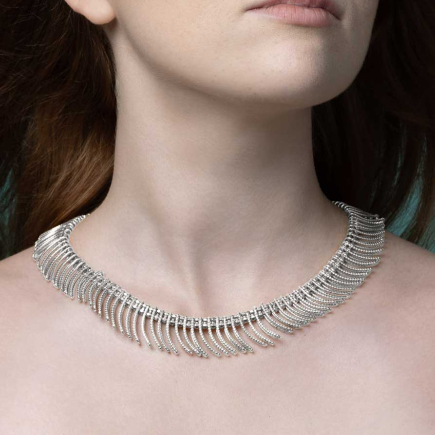 Cara Tonkin at ethical jewellery E.C.One London Serpentine Vertebrae Collar Silver