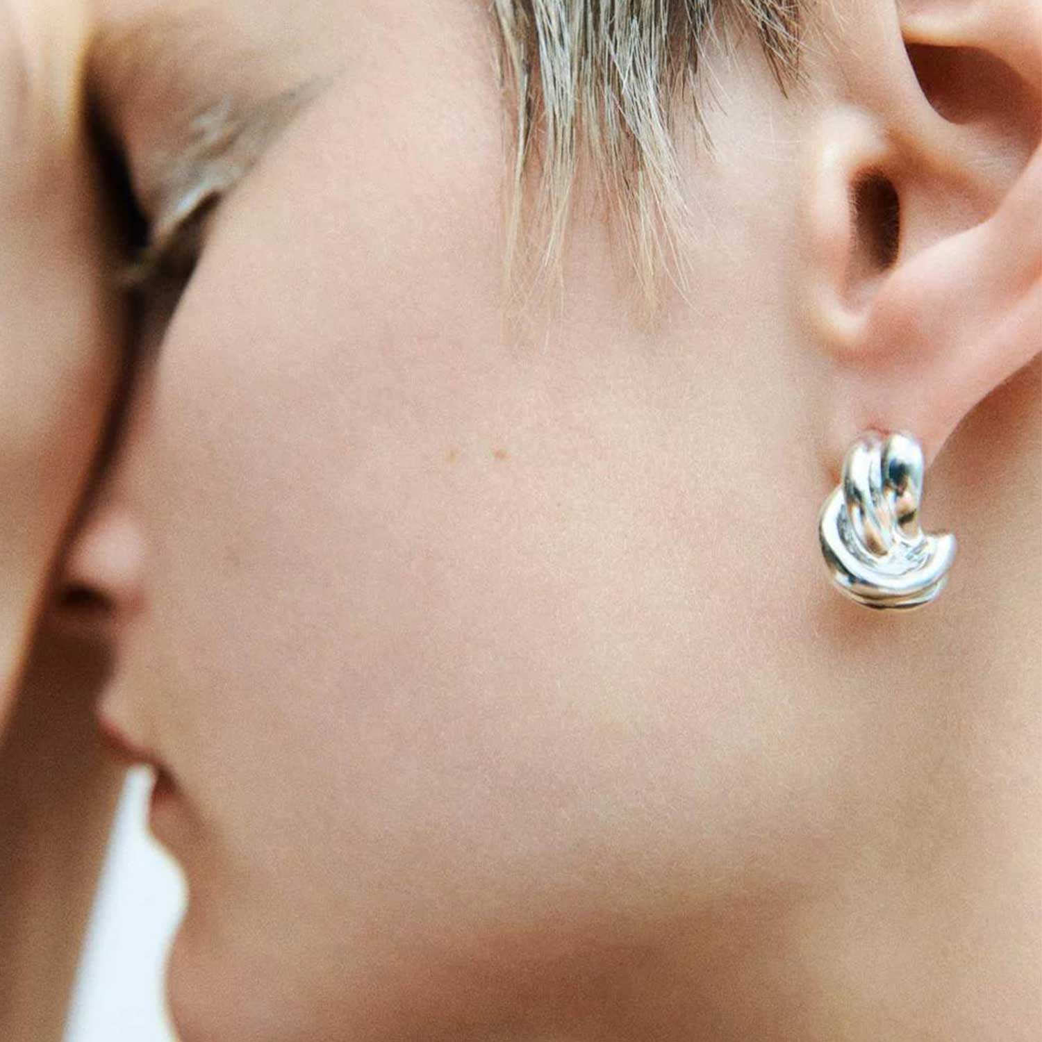 Completedworks at ethical London jeweller E.C.One Kettle Stud Earrings Silver