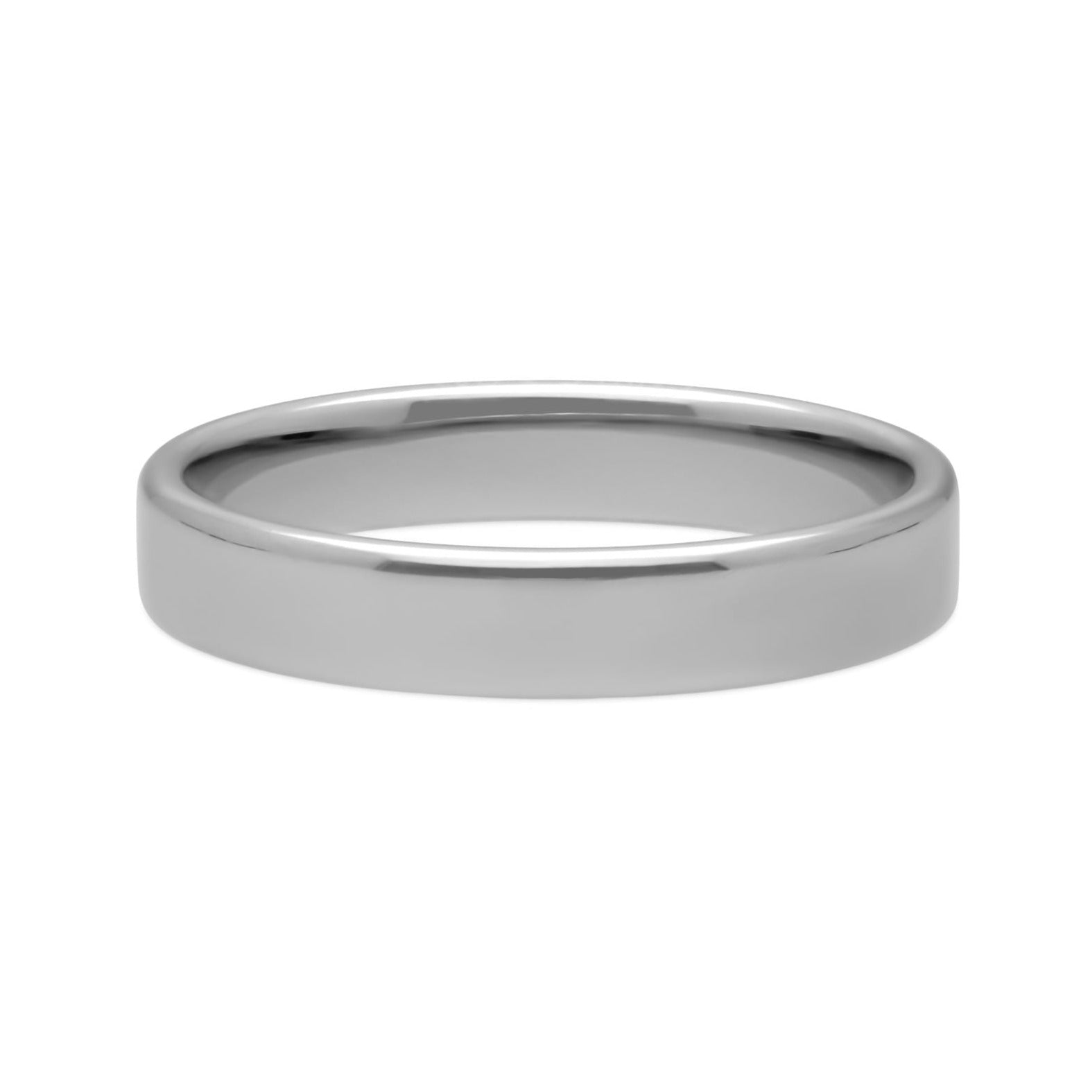 EC One Rounded Flat Court Band Platinum - 4mm wide