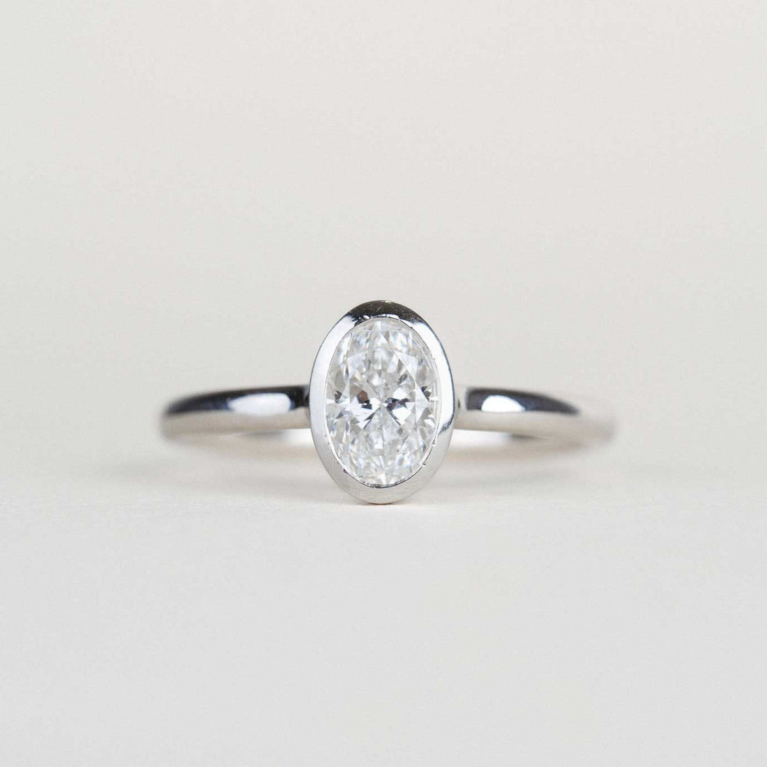 ethical AVA Platinum Oval Diamond Engagement Ring by EC One London in our B Corp certified workshop