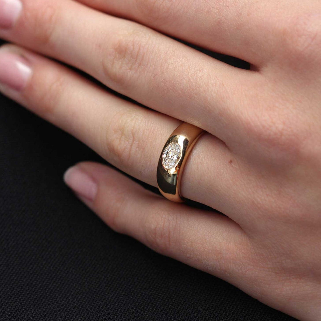 CARLEY Yellow Gold Oval Diamond Engagement Ring made by EC One London