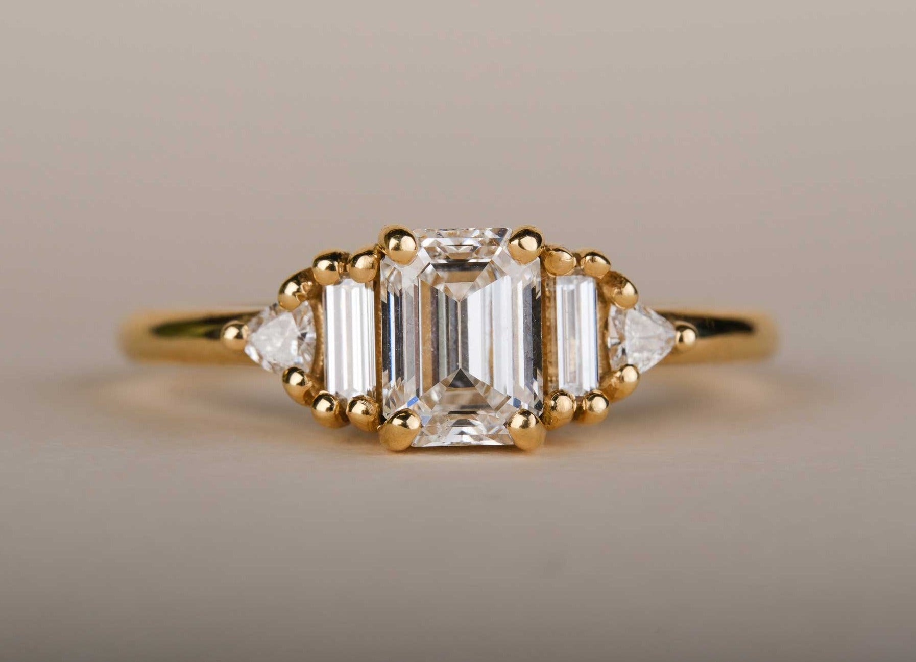 EC One AUDREY Yellow Gold and Diamond Engagement Ring made in our on-site B Corp certified workshop