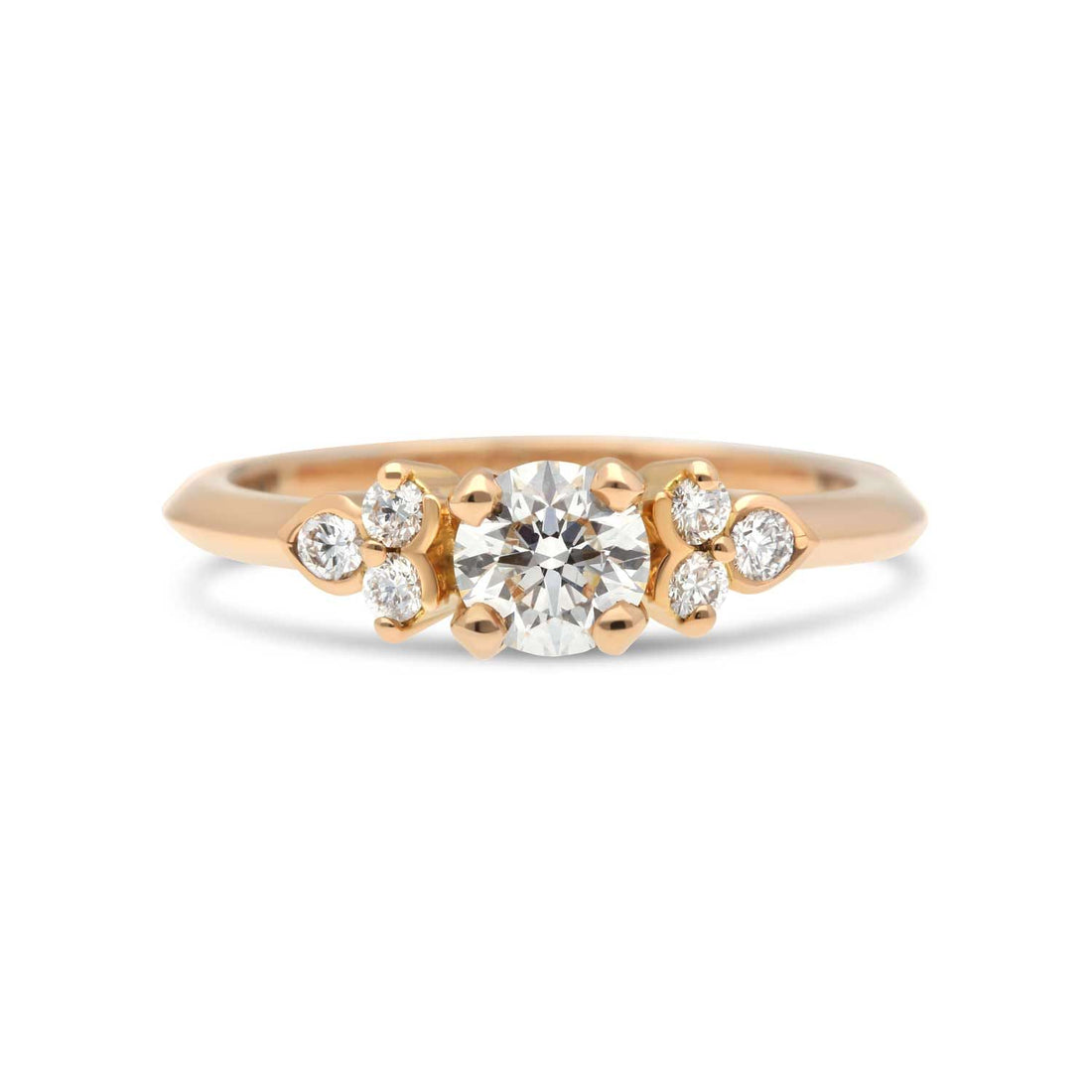 EC One HATTY recycled Rose Gold Diamond engagement Ring made in our onsite B Corp workshop