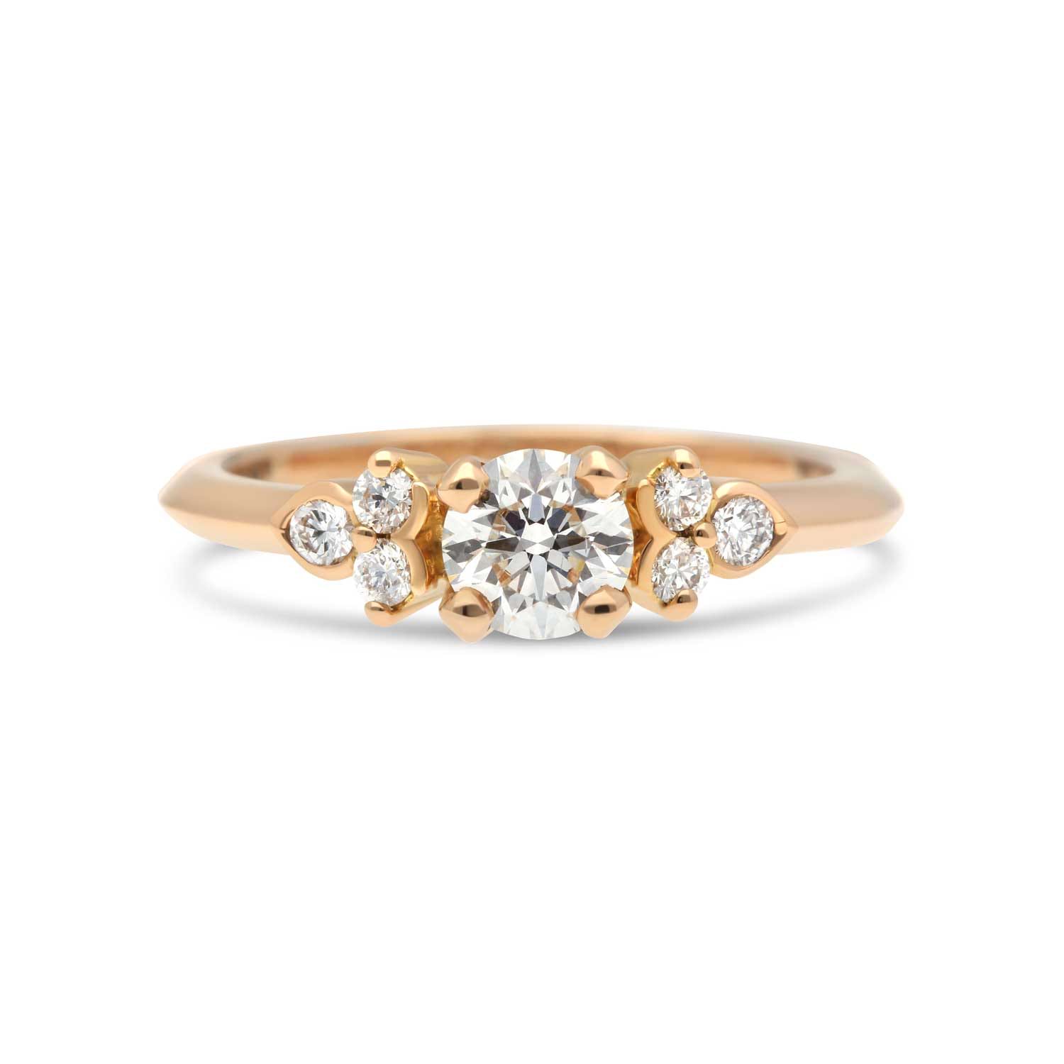 EC One HATTY recycled Rose Gold Diamond engagement Ring made in our onsite B Corp workshop