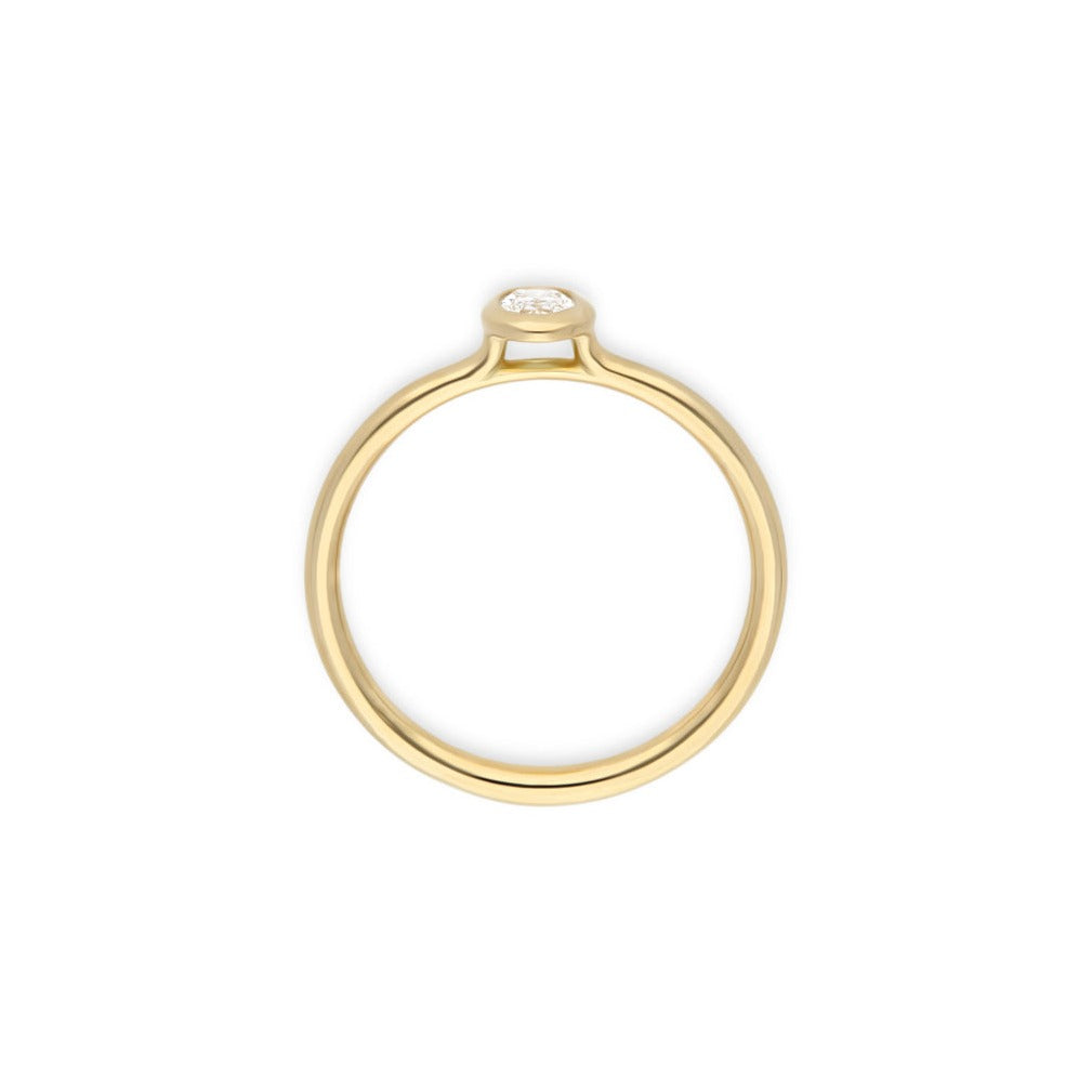 EC One Mini AVA Yellow Gold Oval Diamond Engagement Ring made in our London B Corp workshop