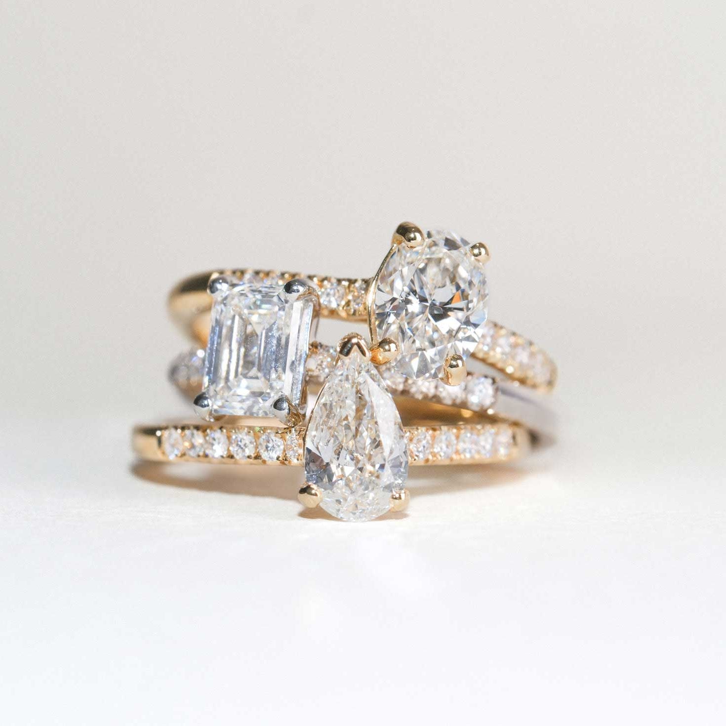 EC One's ethical Nancy emerald cut diamond engagement ring made in London in our B Corp certified workshop