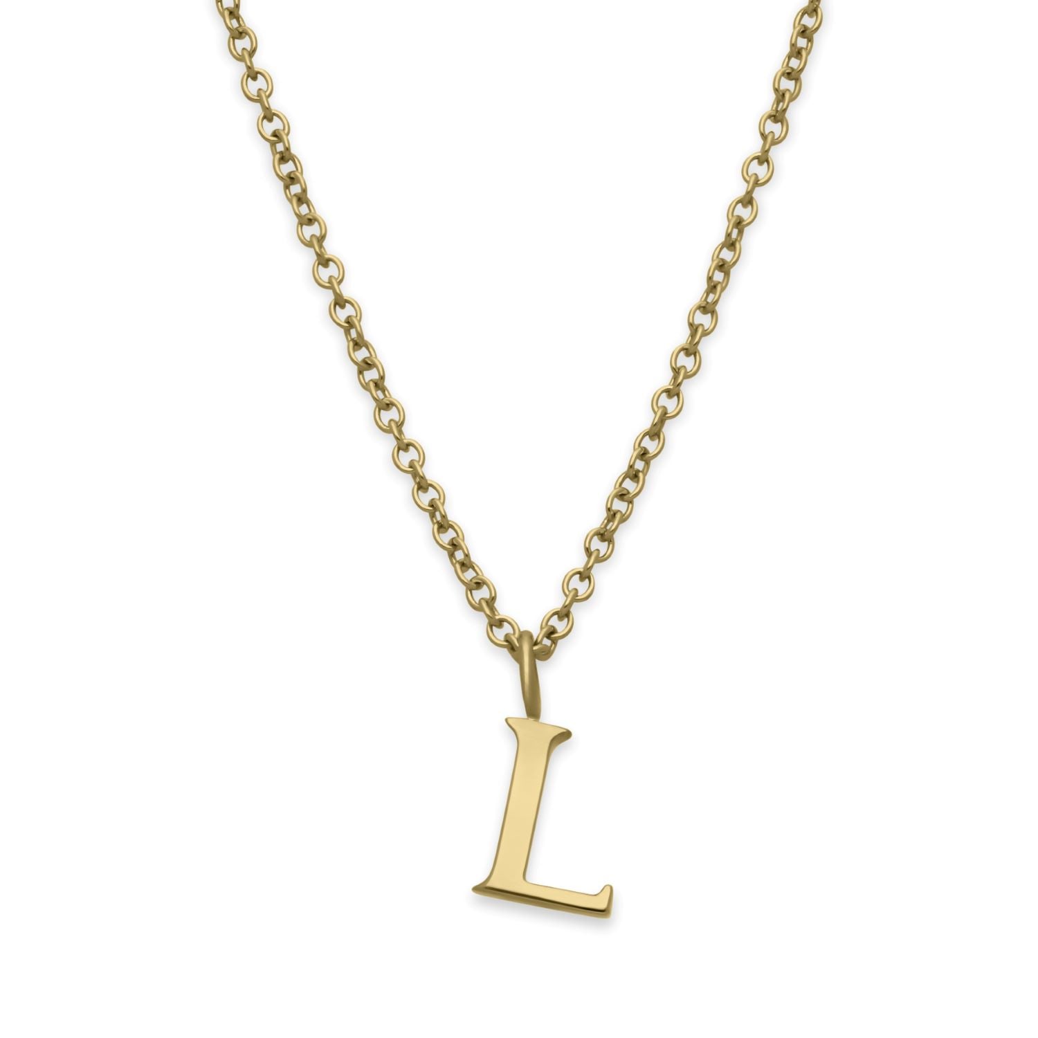 EC One  Letter recycled Gold Necklace made in our London B Corp workshop