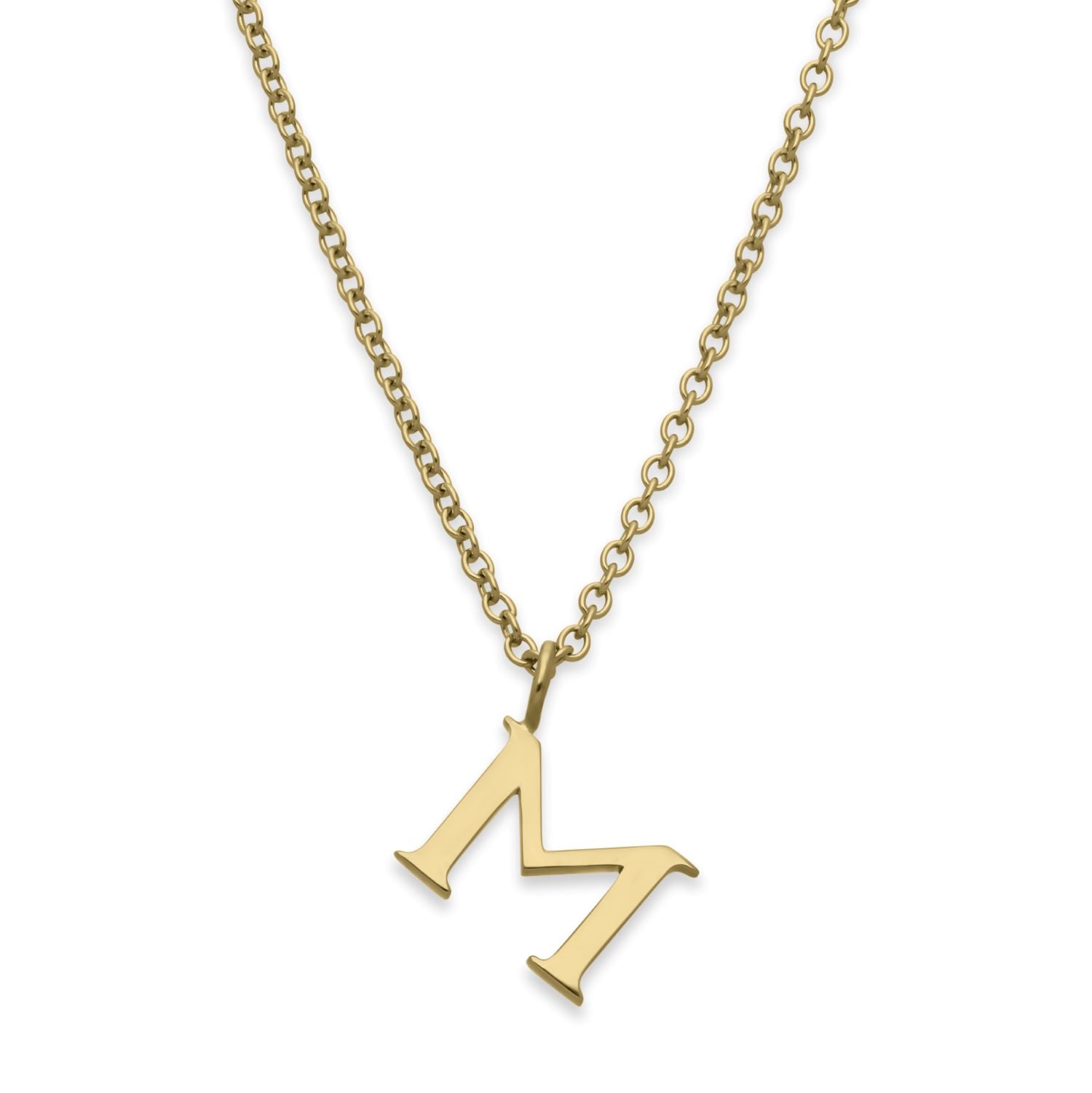 EC One  Letter recycled Gold Necklace made in our London B Corp workshop