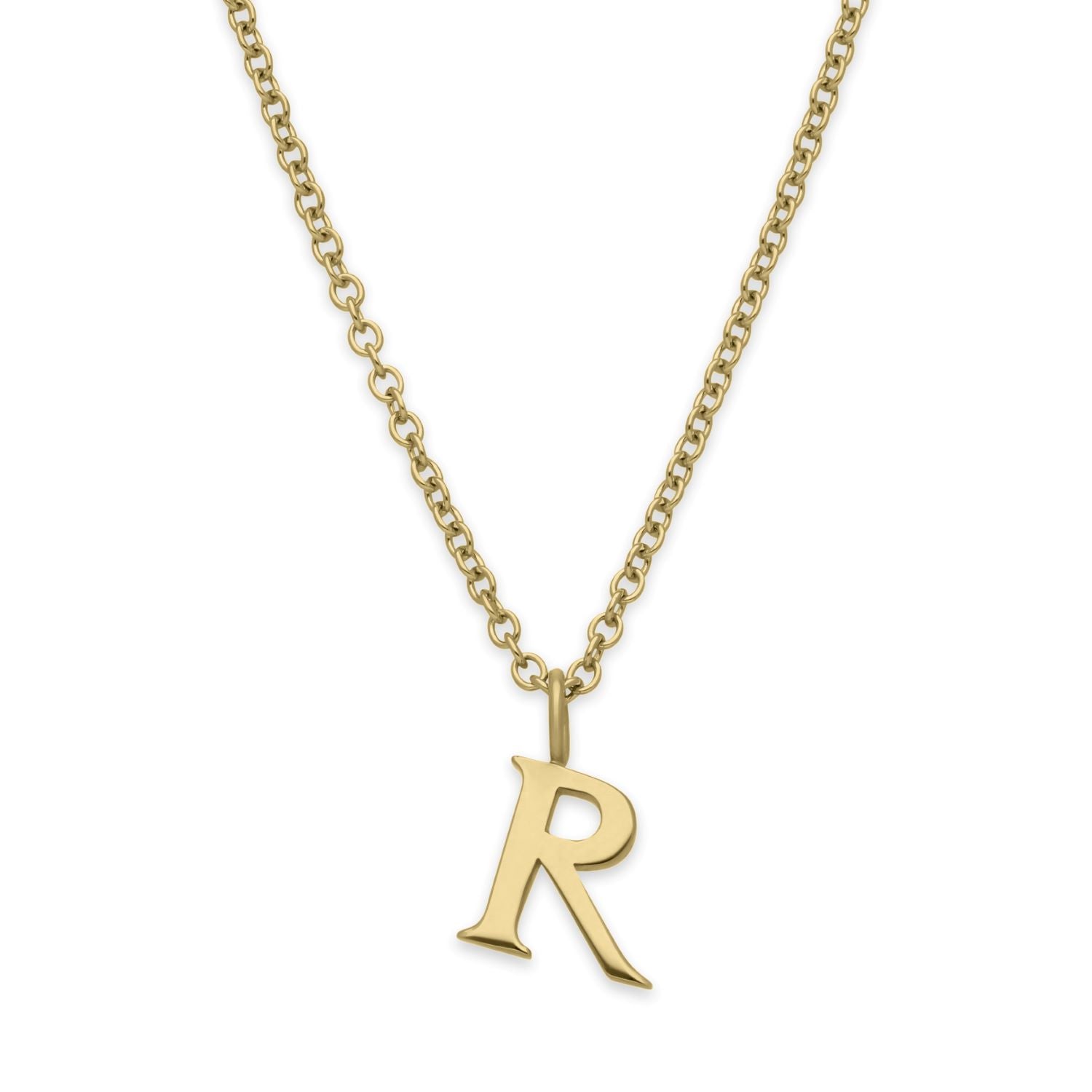 EC One  Letter recycled Gold Necklace made in our London B Corp workshop