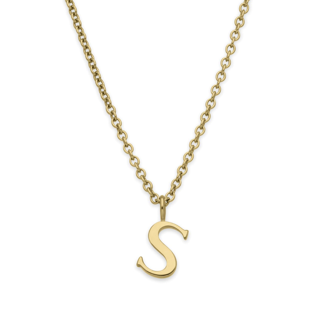 EC One  Letter recycled Gold Necklace made in our London B Corp workshop